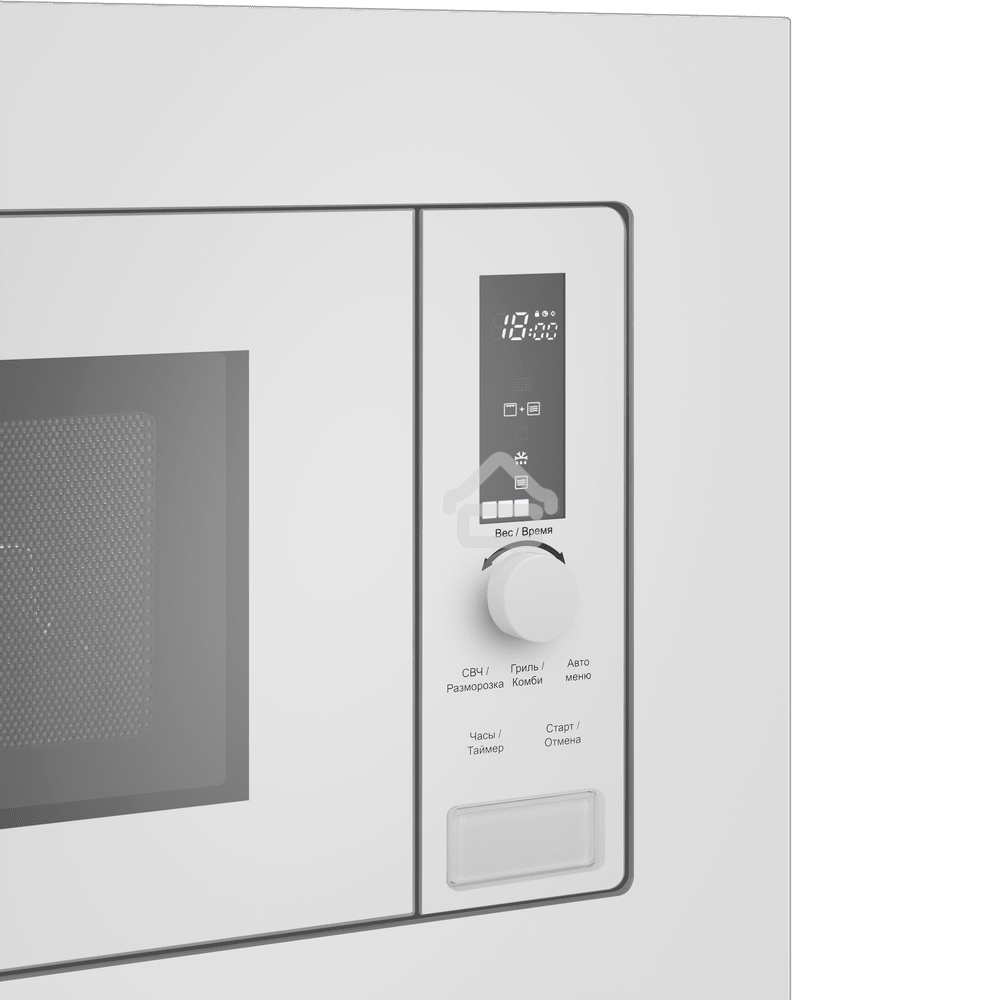 Микроволновая печь встраиваемая Maunfeld JBMO820GW01 белый, 20 л, 1080 Вт, переключатели - сенсор/поворотный механизм