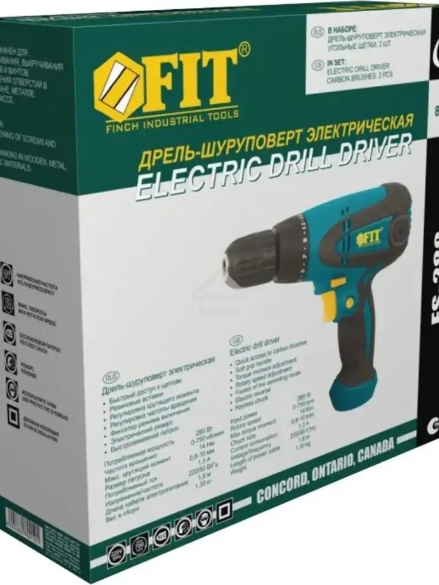 Дрель-шуруповерт Fit ES-280, Сетевая, 280 Вт