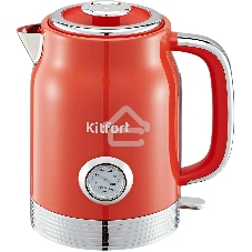 Чайник электрический Kitfort КТ-6791 1.7 л, 2200 Вт, красный/серебристый корпус: металл/пластик