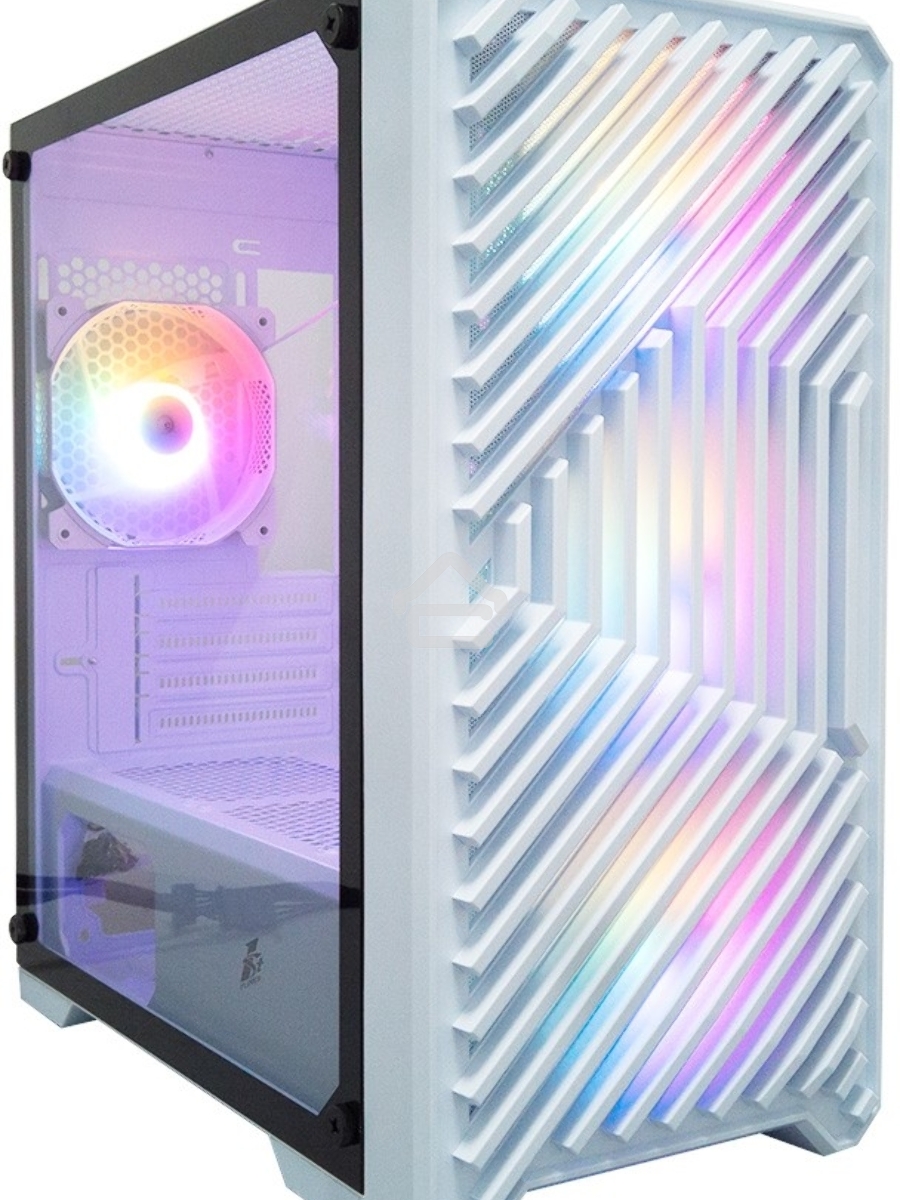 Компьютерный корпус 1STPLAYER TRILOBITE T5 White / mATX, TG / 4x120mm LED fans inc. / T5-WH-4F1-W