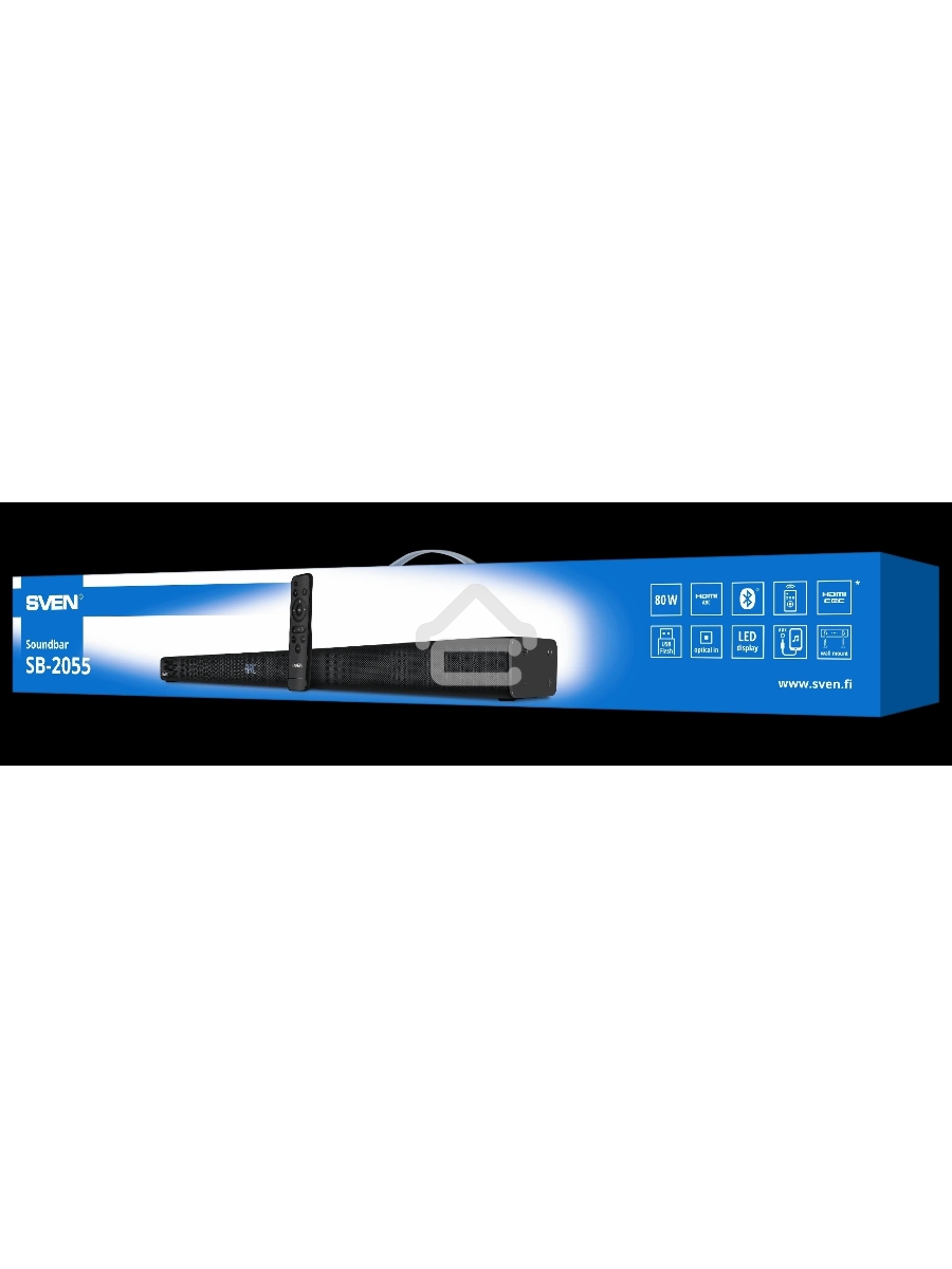 Саундбар SVEN SB-2055, черный, (80 Вт, Bluetooth, HDMI, ПДУ, Optical, USB, дисплей)