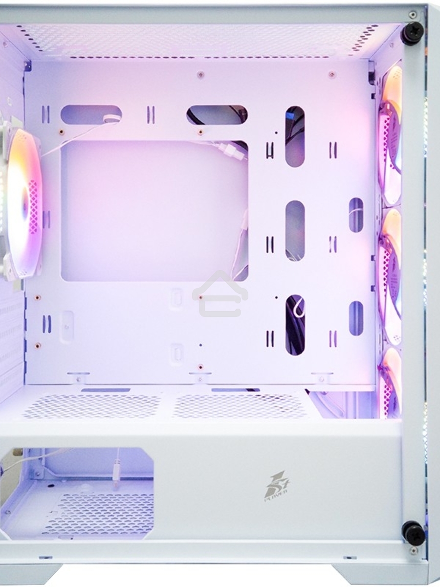 Компьютерный корпус 1STPLAYER TRILOBITE T5 White / mATX, TG / 4x120mm LED fans inc. / T5-WH-4F1-W