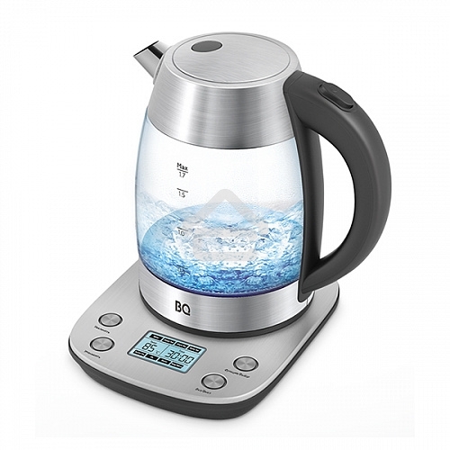 Чайник BQ KT1703G черный/стальной, Мощность: 2200 Вт, Oбъем: 1.7 л