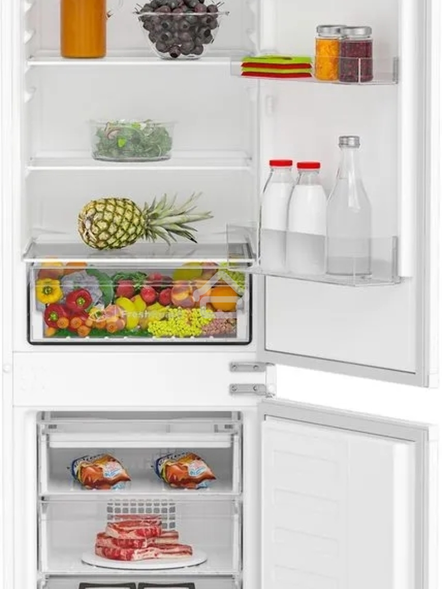Встраиваемый холодильник Indesit IBH 18 белый двухкамерный 193/ 69л морозилка снизу