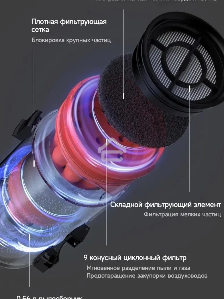 Пылесос ручной Deerma DEM-T30W Station серый/черный, питание от аккумулятора, 240 Вт, уборка сухая, пылесборник 0.56 л, работа от АКБ max 45 мин