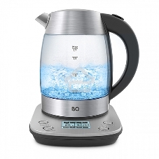 Чайник электрический BQ KT1703G черный/стальной, Мощность: 2200 Вт, Oбъем: 1.7 л