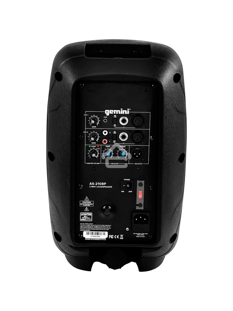 Акустическая система Gemini AS-2108P 2-х полосная, активная, 30 Вт, 0-20000 Гц, 8
