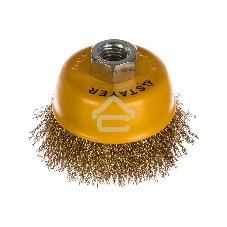 Кордщетка STAYER 35125-075_z01чашечная витая латунированная стальная проволока 0.3мм 75мм/М14