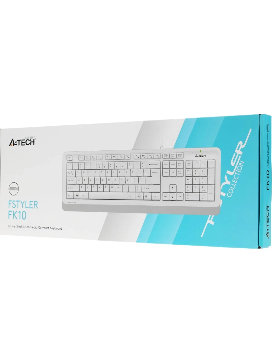 Клавиатура A4Tech Fstyler FK10 проводная, USB, белый/серый