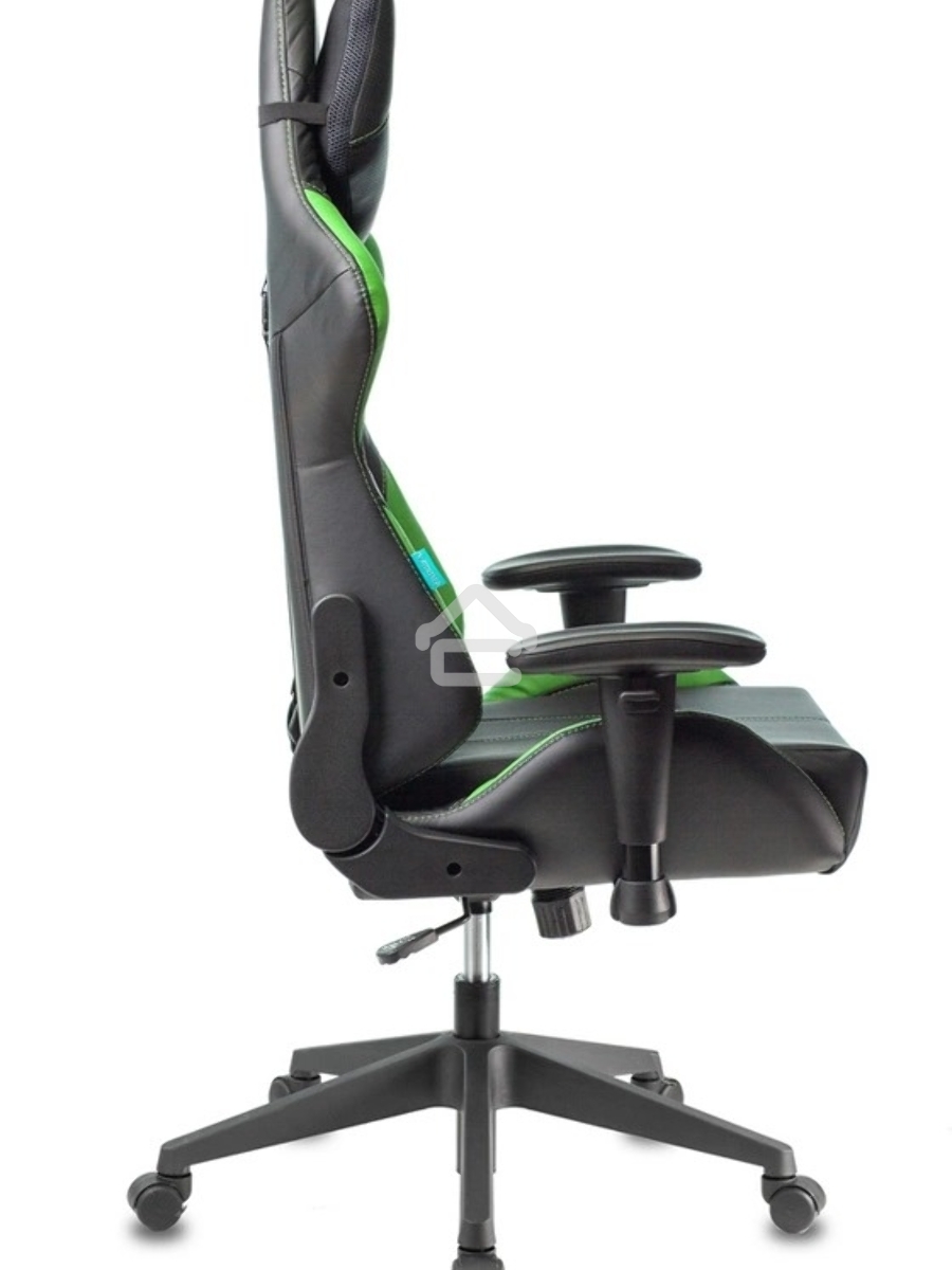 Кресло игровое Бюрократ VIKING 5 AERO LGREEN черный/салатовый искусственная кожа