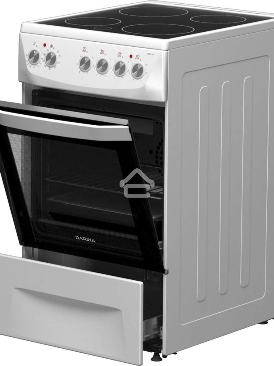 Плита электрическая Darina 1D5 EC 241 614 W белый/черный, конфорок 4 шт, духовка 50 л, 50 см x 85 см x 60 см