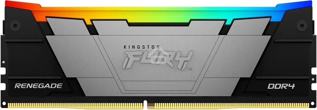 Оперативная память Kingston Fury Renegade, DDR4, 8GB (1x8GB), 3600MHz, CL16, DIMM, с радиатором, RGB, серебристый/черный
