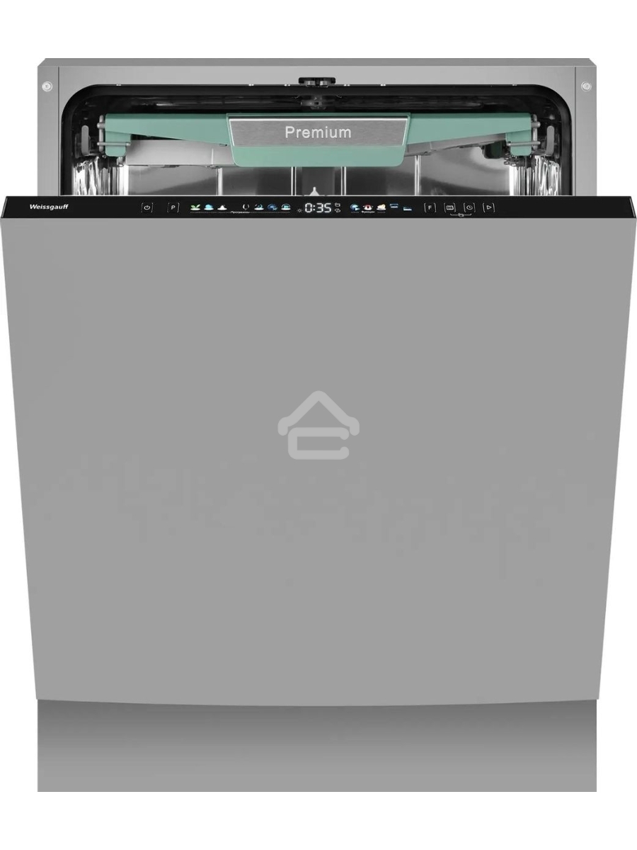 Встраиваемая посудомоечная машина Weissgauff BDW 6140 Real Touch DC Inverter Timer Floor, черный, 59.8 см, 14 компл., 44 дБ, класс A+++