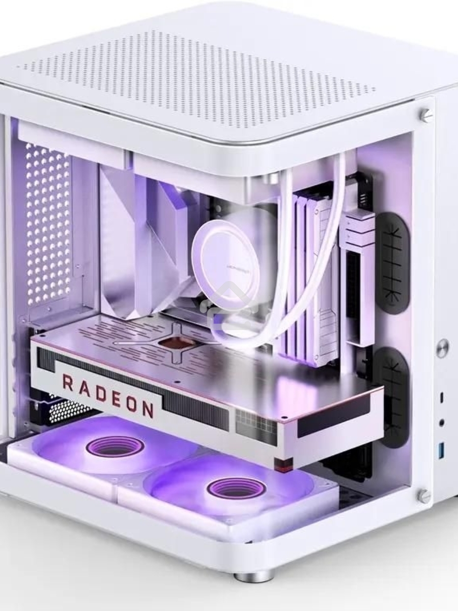 Корпус без блока питания JONSBO TK-1, Mini-Tower, TG, no fan, 1xUSB-A 3.2 + 1xUSB-C 3.2, mATX, mITX White