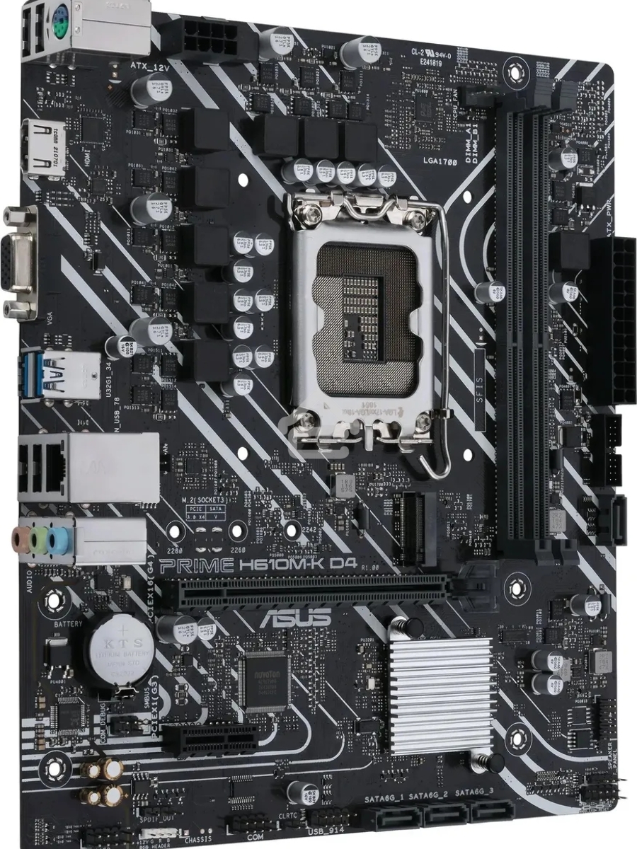 Материнская плата ASUS PRIME H610M-K D4 ARGB, LGA 1700, Intel H610, 2xDDR4, 4xSATA, 1xM.2, 1xPCIe 4.0 x16, 1xHDMI, 1x1Gb LAN, 2xUSB 5Gbps, 4xUSB 2.0, 7.1, mATX
