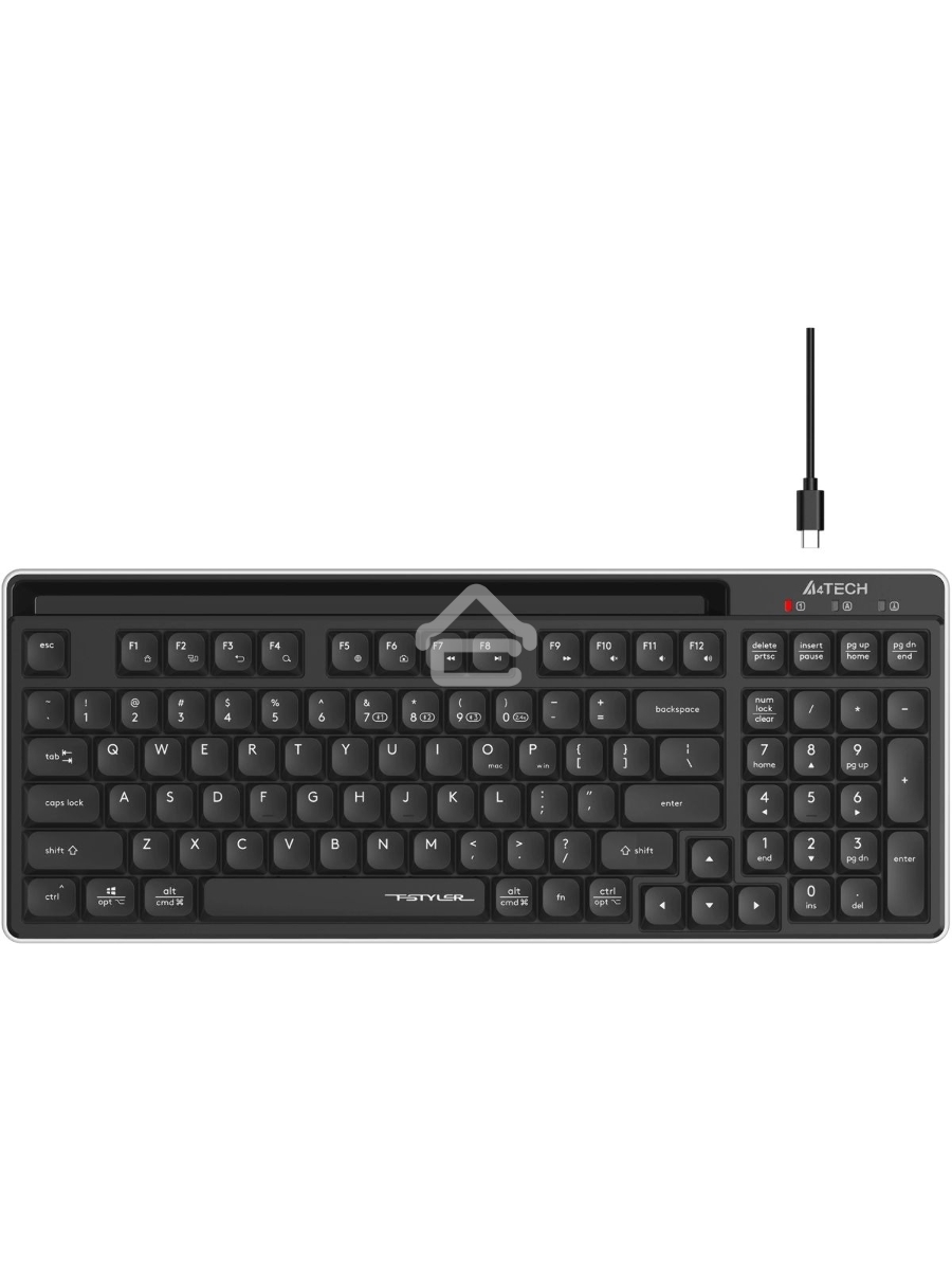 Клавиатура A4Tech Fstyler FBX70C беспроводная, USB, Bluetooth/Радиоканал, черный