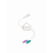 Кабель AM-2xPS/2 0.1м VCOM USB->2xPS/2 (адаптер для подключения PS/2 клавиатуры и мыши к USB порту), VUS7057