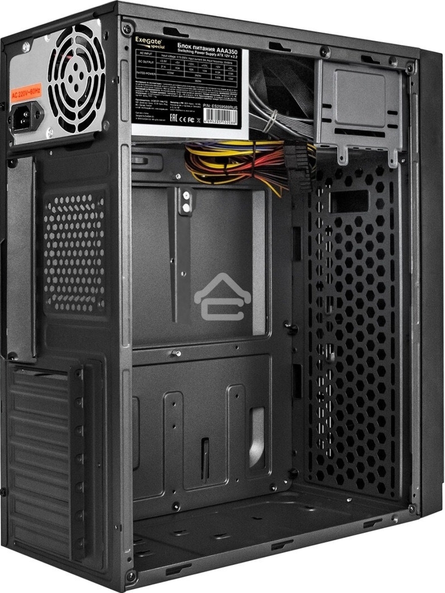 Корпус Minitower ExeGate BAA-105U2-01-AAA350 (mATX, БП AAA350 с вент. 8см, 2*USB+2*USB3.0, аудио, черный)