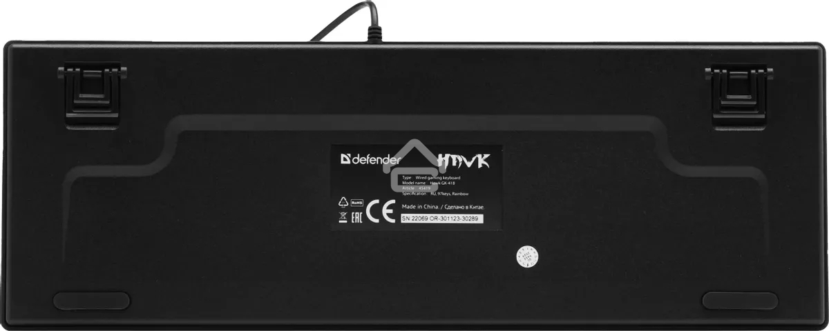 Клавиатура проводная Defender Hawk GK-418, USB, черный/белый