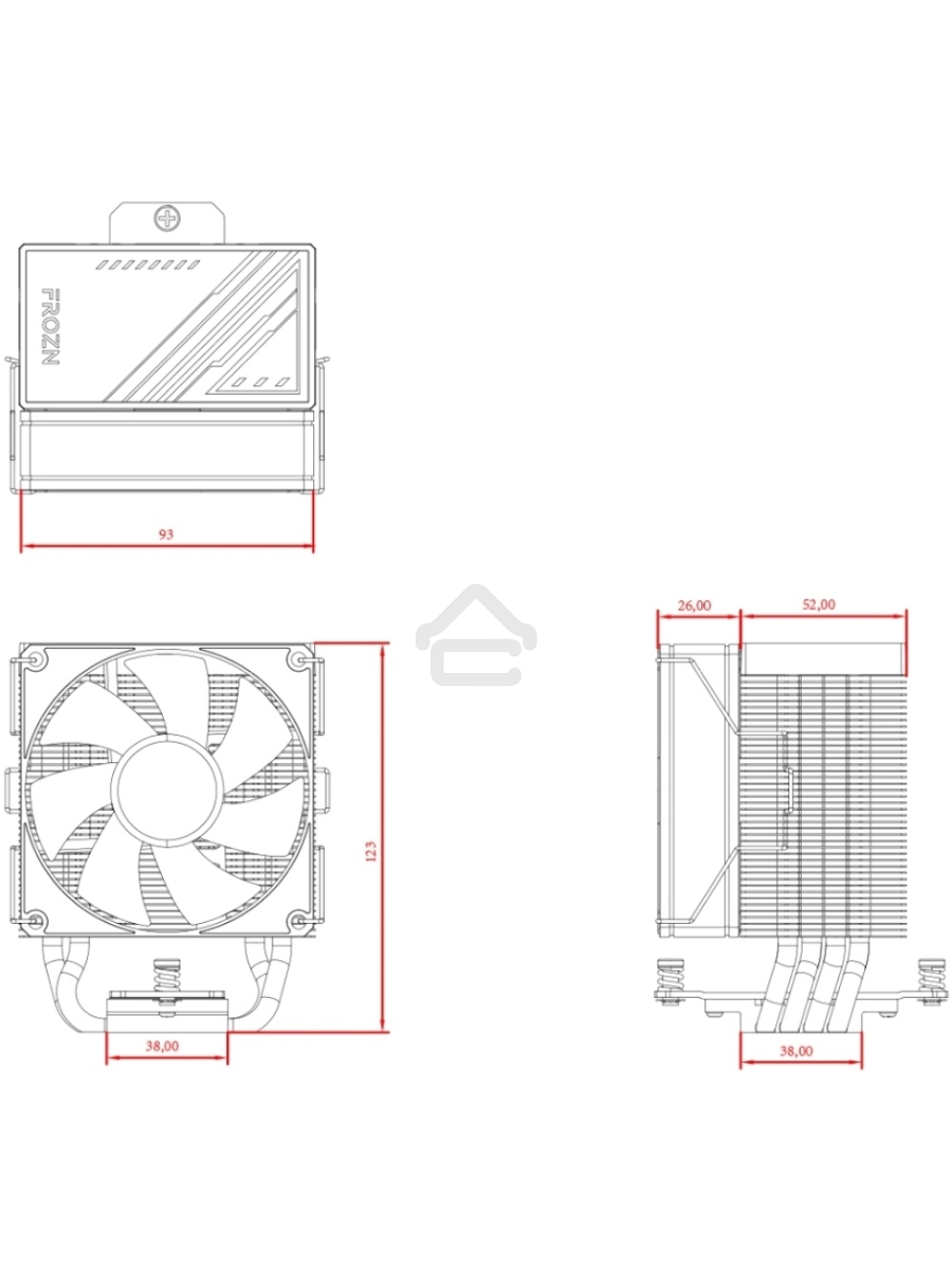 Кулер Cooler ID-Cooling FROZN A400 ARGB черный 92мм алюминий+медь 2200rpm 25.8db 4-pin 180W 123мм