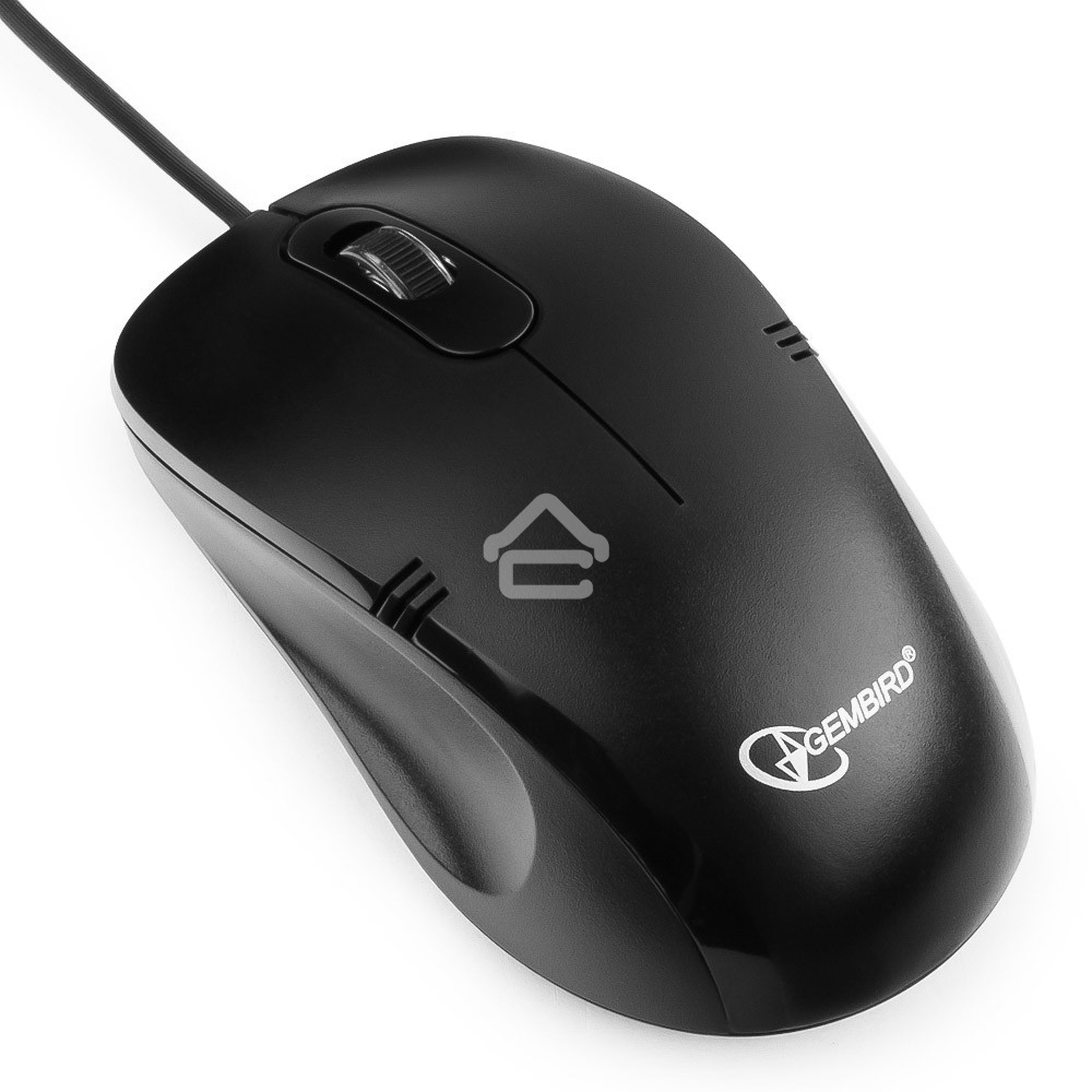 Мышь проводная Gembird MOP-110 черный, 1000 dpi, USB, кнопки - 3