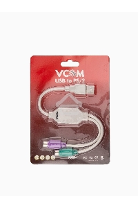 Кабель AM-2xPS/2 0.1м VCOM USB->2xPS/2 (адаптер для подключения PS/2 клавиатуры и мыши к USB порту), VUS7057