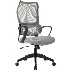 Кресло руководителя Бюрократ Sigma 2 серый, сетка/ткань, крестов. пластик