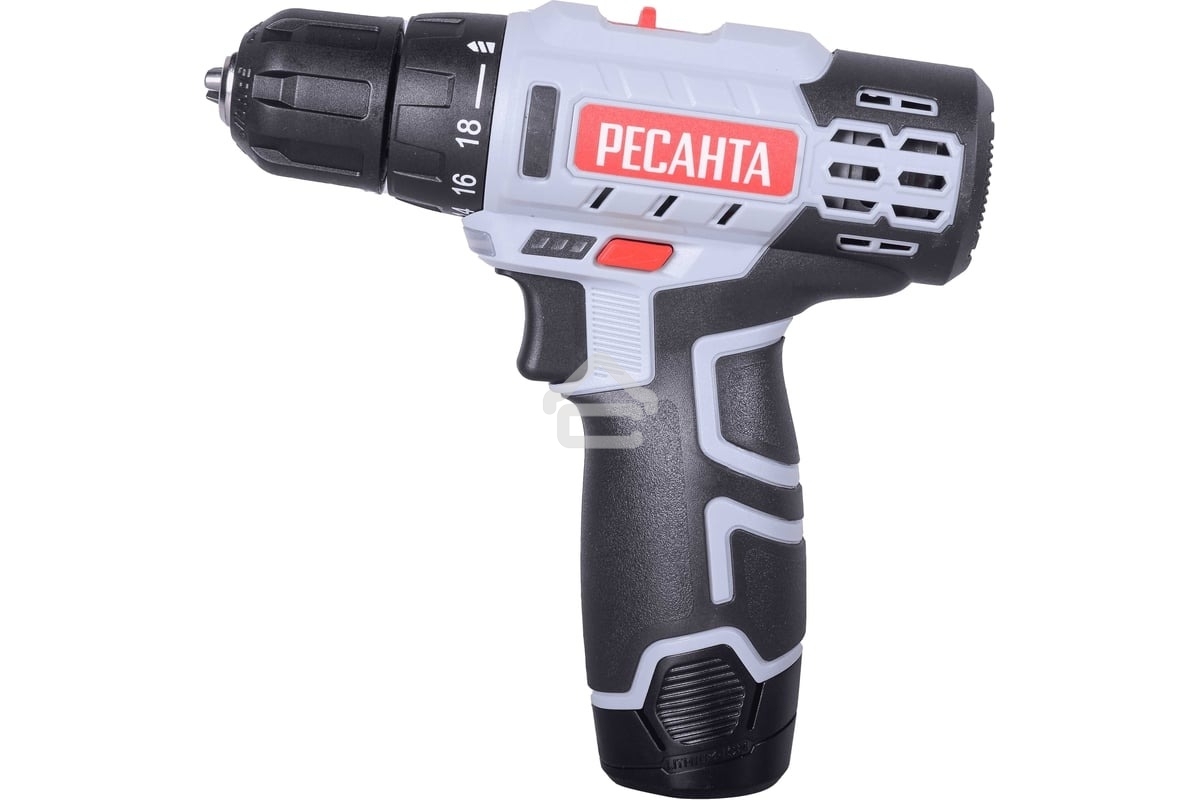 Дрель-шуруповерт аккумуляторная Ресанта ДА-12-2Л 75/14/1, Аккумуляторная, 12В