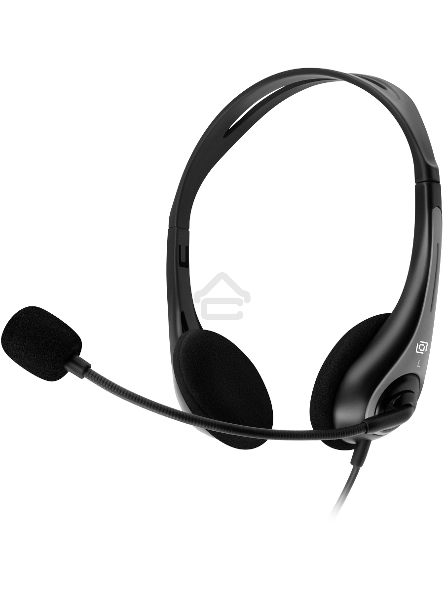 Наушники с микрофоном Оклик HS-M300 черный/серый 1.8м накладные оголовье (1876323)