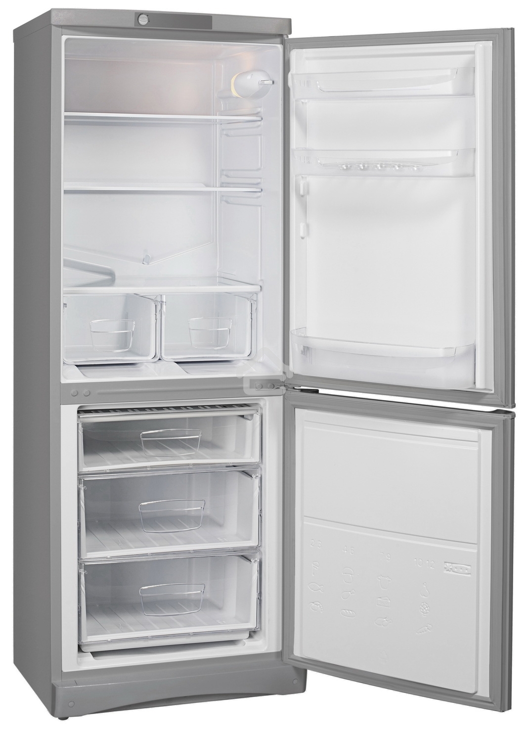 Холодильник Indesit ES 16 GA двухкамерный 193/85 л морозилка снизу, капельная система серебристый