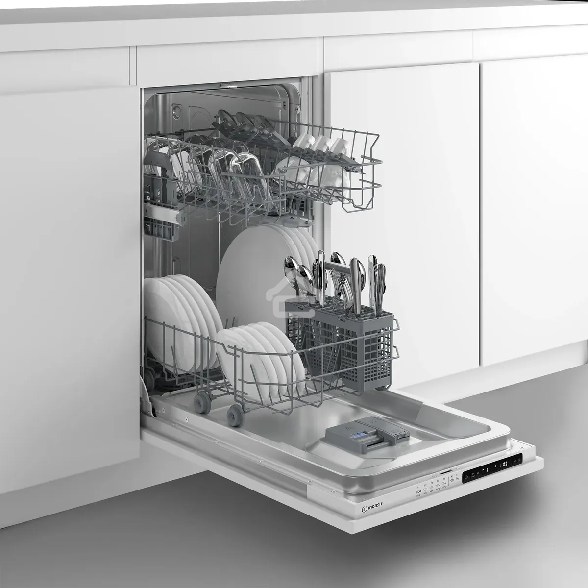 Встраиваемая посудомоечная машина Indesit DIS 1C59, белый, 44.8 см, 10 компл., 48 дБ, класс A