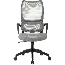 Кресло руководителя Бюрократ Sigma 2 серый, сетка/ткань, крестов. пластик