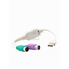 Кабель AM-2xPS/2 0.1м VCOM USB->2xPS/2 (адаптер для подключения PS/2 клавиатуры и мыши к USB порту), VUS7057