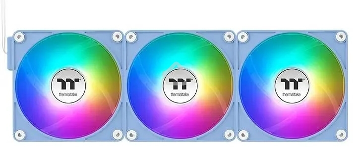 Комплект вентиляторов для корпуса Thermaltake CT140 EX Reverse ARGB Sync (3 шт.) голубой, 140 мм, 1800 об/мин, 32.8 дБ, 4 pin