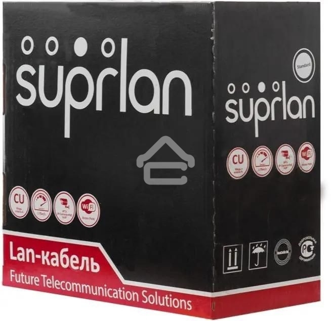 Кабель информационный Suprlan Premium 01-0313-5, cat.5e U/UTP, 4 пары, 24AWG, PVC, внутренний, 305м, серый