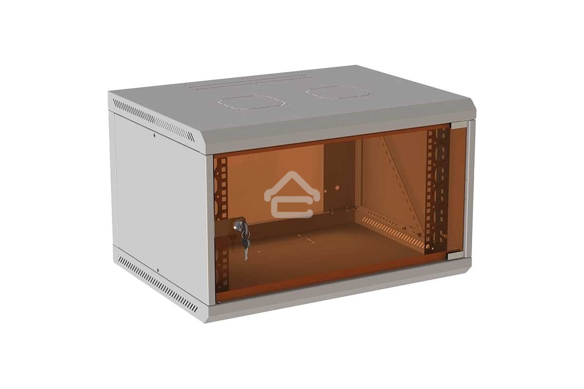 Шкаф коммутационный Suprlan (05-1206) настенный 12U 600x600мм пер.дв.стекл направл.под закл.гайки 70кг RAL 7035 535мм 26.22кг 620мм
