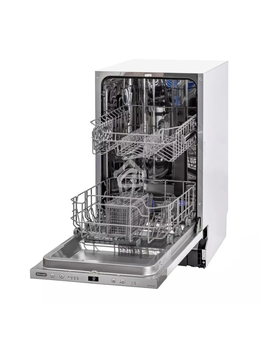 Встраиваемая посудомоечная машина DeLonghi DDW 06S Basilia, серебристый, 44.8 см, 9 компл., 49 дБ, класс A++