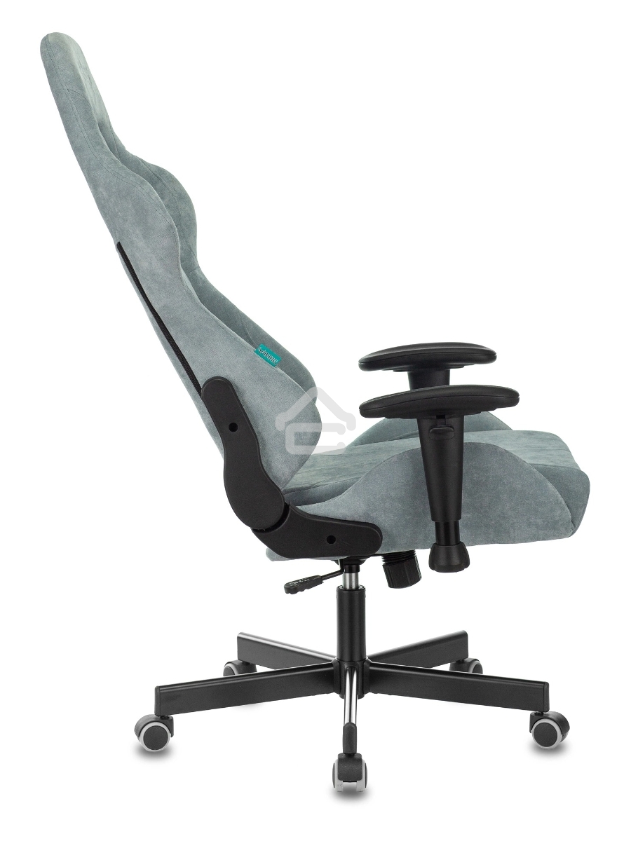 Кресло игровое Бюрократ VIKING KNIGHT LT28 FABRIC серо-голубой крестовина металл/пластик