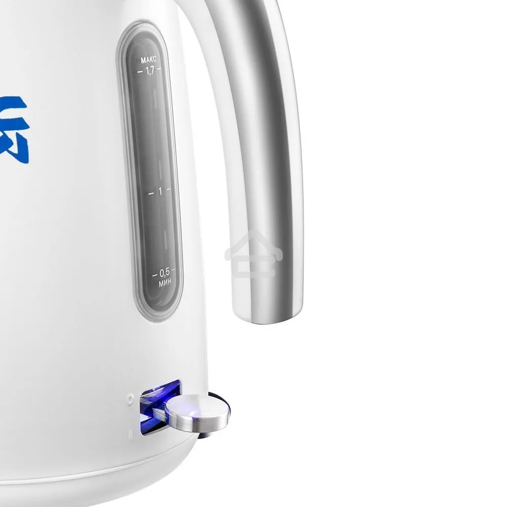 Чайник электрический Kitfort КТ-6772 1.7 л, 2200 Вт, белый/синий корпус: металл/пластик
