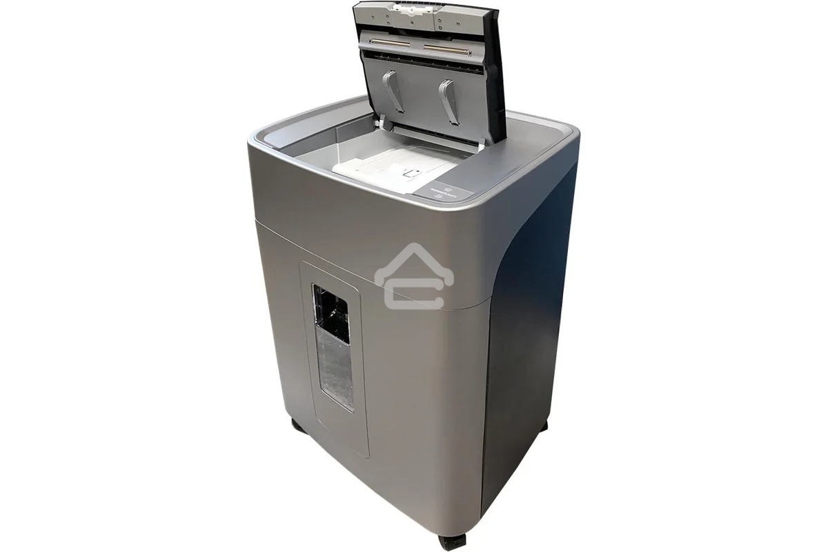 Шредер Office Kit SA375 серый/черный с автоподачей (секр.P-4) фрагменты 375лист. 42лтр. скрепки скобы пл.карты CD