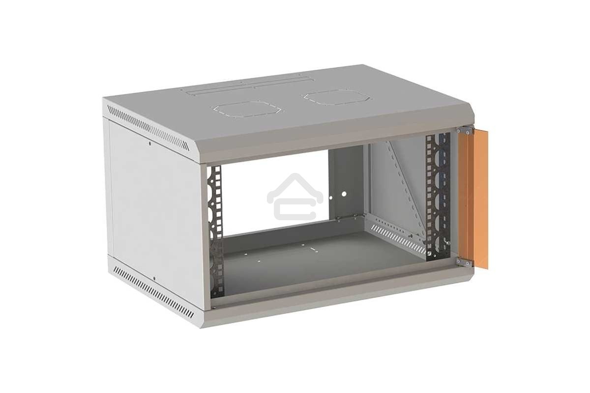 Шкаф коммутационный Suprlan (05-1206) настенный 12U 600x600мм пер.дв.стекл направл.под закл.гайки 70кг RAL 7035 535мм 26.22кг 620мм