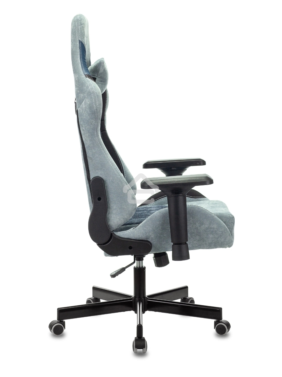 Кресло игровое Бюрократ VIKING 7 KNIGHT BL FABRIC синий текстиль/эко.кожа крестовина металл/пластик