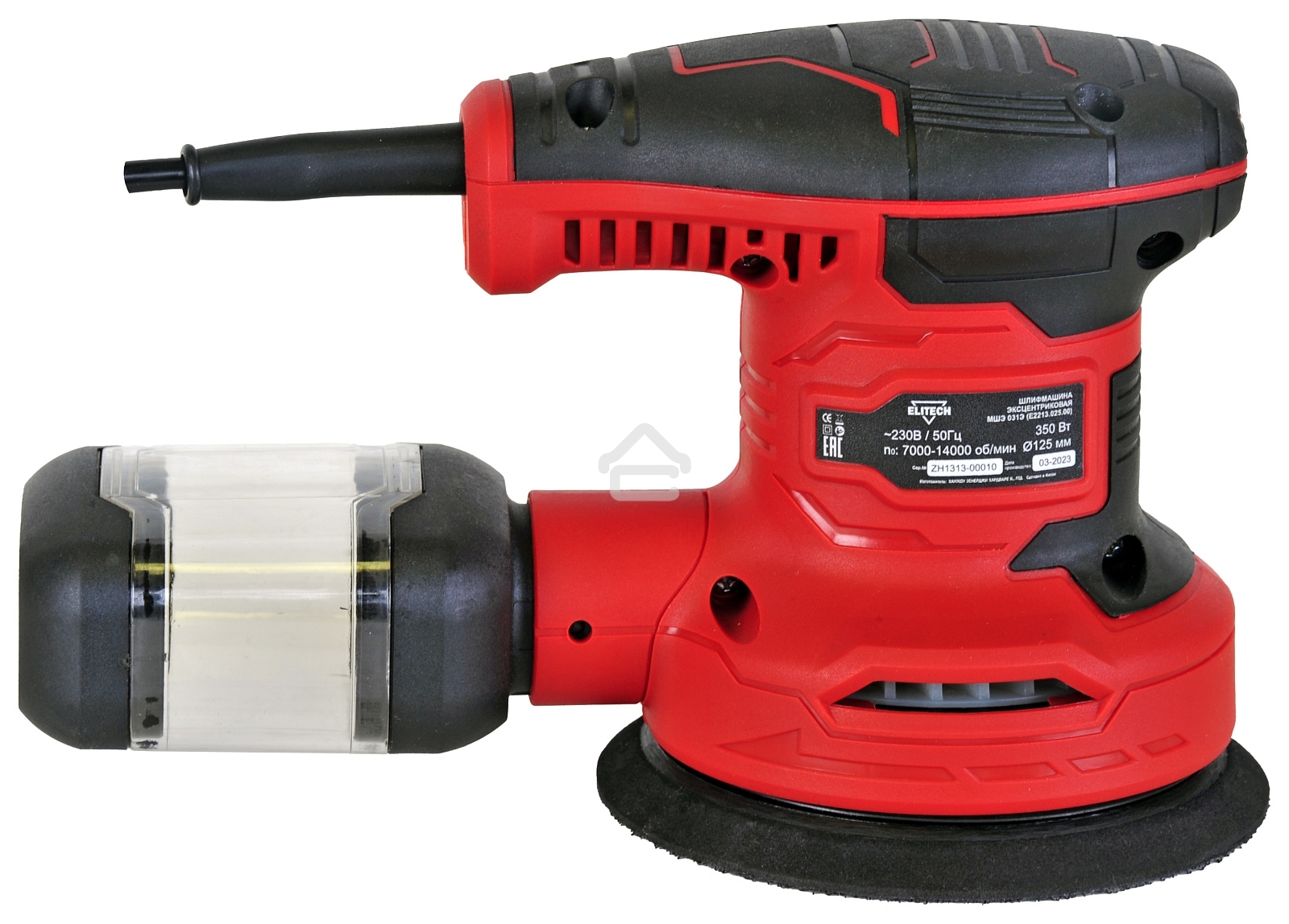 Эксцентриковая шлифмашина Elitech МШЭ 031Э 300Вт D125мм (E2213.025.00)