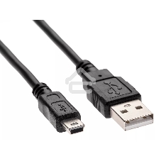 Кабель USB 2.0 A-->mini-B 5P (1.8 м) черный, Telecom TC6911BK-1.8M