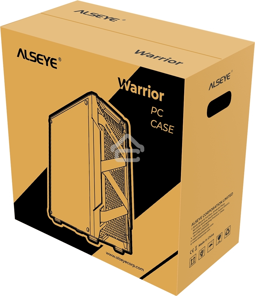 Компьютерный корпус ALSEYE Warrior-B Mini-ITX/Micro ATX/ATX, USB 2.0*2+HD Audio+USB 3.0*1, 
