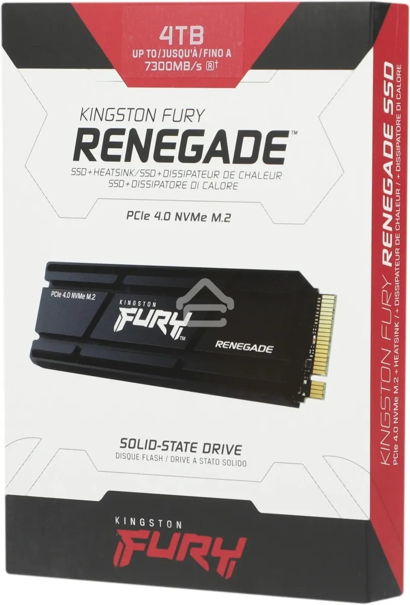Накопитель SSD Kingston Fury Renegade, 4Tb, PCIe 4.0 x4, M.2 2280, NVMe, R/W 7300/7000, с радиатором
