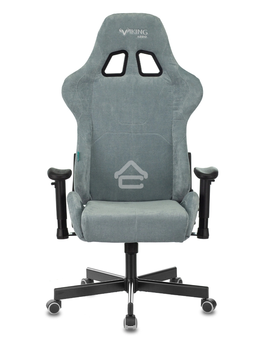 Кресло игровое Бюрократ VIKING KNIGHT LT28 FABRIC серо-голубой крестовина металл/пластик