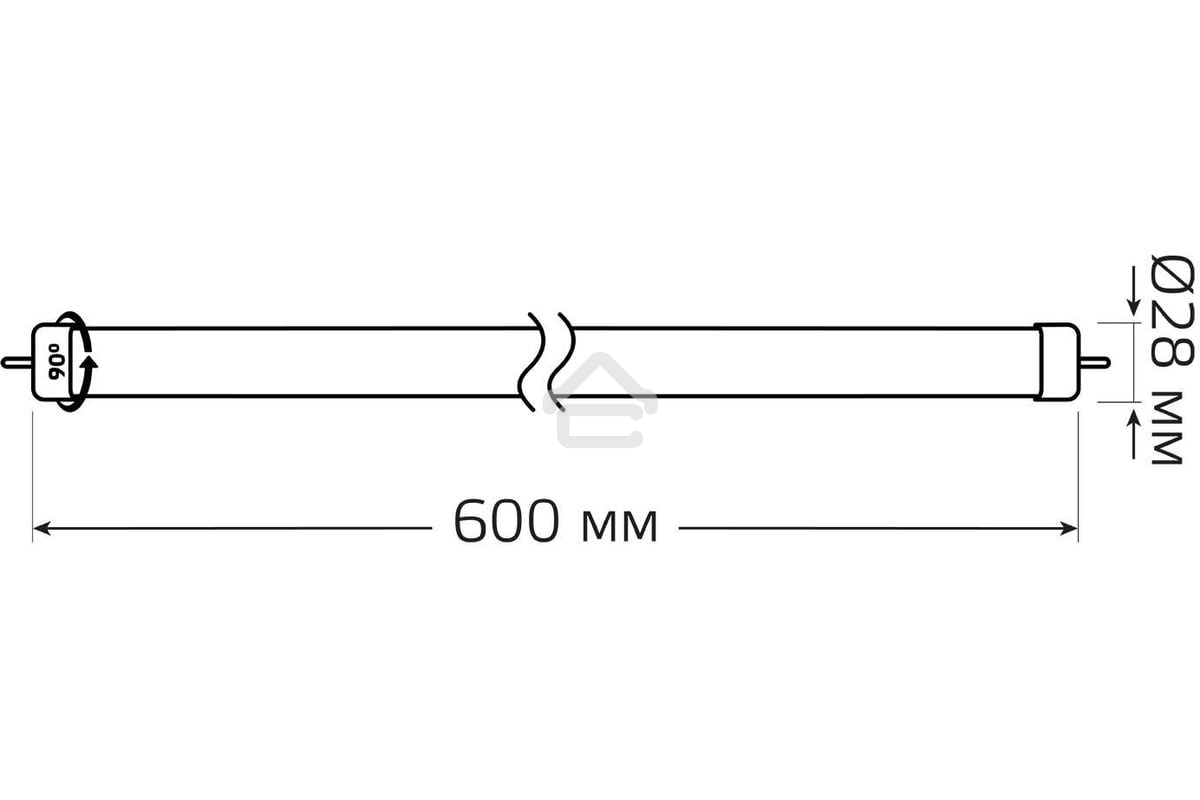 Лампа светодиодная Gauss Elementary T8 10Вт 4000К G13 780лм 600мм стекло поворотная