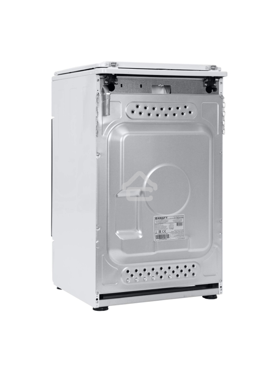 Плита газовая Kraft KF-FSK5301GW белый, конфорок 4 газовых, духовка 58 л, 50 см x 85.5 см x 55.6 см