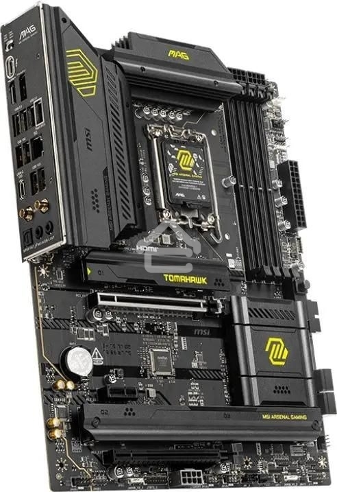 Материнская плата MSI MAG B860 TOMAHAWK WIFI, LGA 1851, Intel B860, 4xDDR5, 4xSATA, 3xM.2, 1xPCIe 4.0 x4, 1xPCIe 5.0 x16, 1xDP, 1xHDMI, 1xUSB-C, 1x 5Gb LAN, 4xUSB-A 2.0, 4xUSB-A 3.2 Gen 2, 7.1, 2x3.5 мм, TOSLINK, ATX